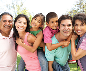 Photo of a family. Links to Gifts from Retirement Plans